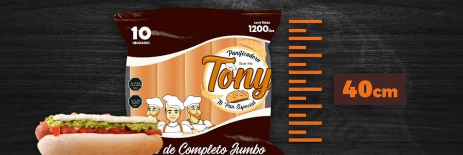 Pan de Completo Jumbo 1200g (10 un)